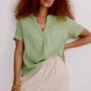 J. Crew V-Neck Double Gauze Popover, XS